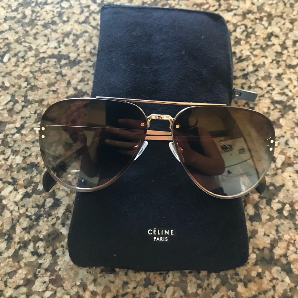 Céline Gold Aviator Sunglasses